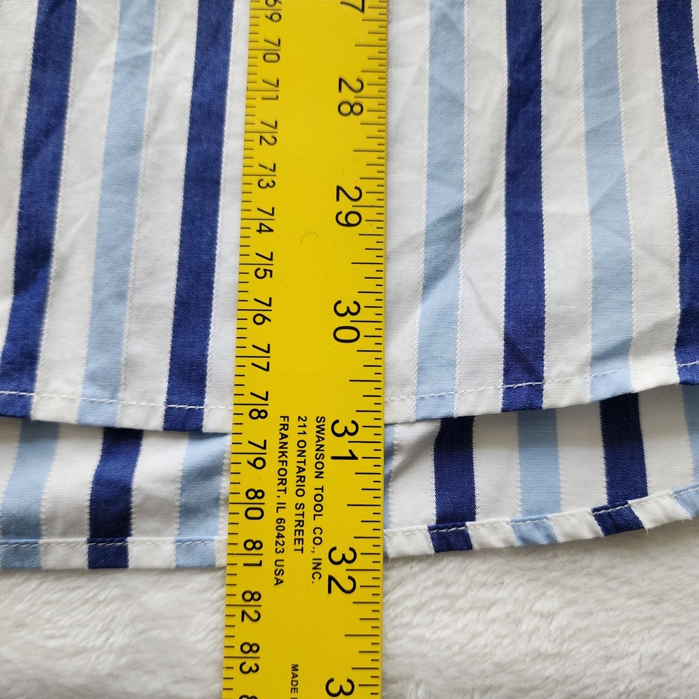 Tommy Hilfiger Button Up Shirt Mens XL Blue White Striped Trim Fit Formal Event - Picture 5 of 12